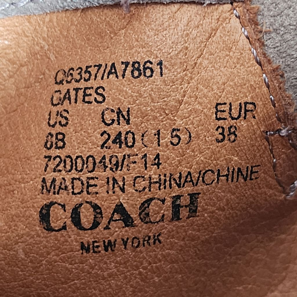 COACH Gates Gray Suede Studded Moto Boots Size 8 - Picture 7 of 8